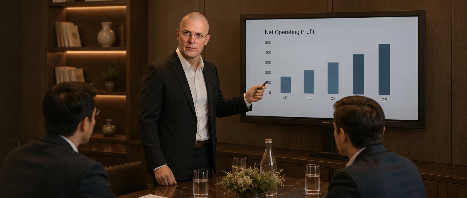 ROC Revenue Consultancy presenting Net Operating Profit and commercial performance to hotel ownership board